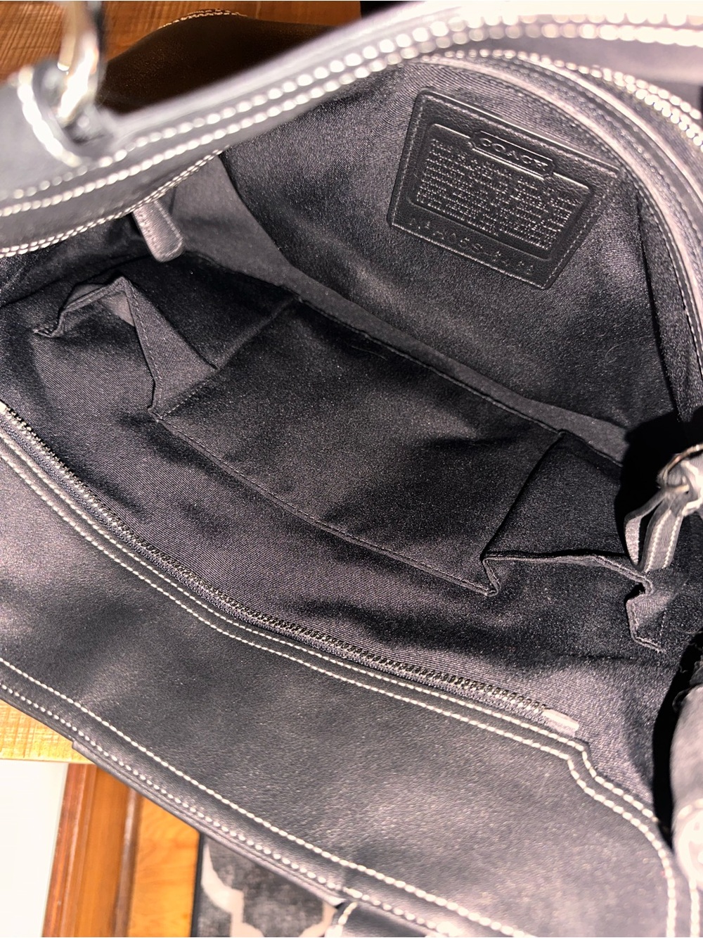 Coach | Soho Leather East/West Tote | Style 6468 (Black) - Picture 7 of 10